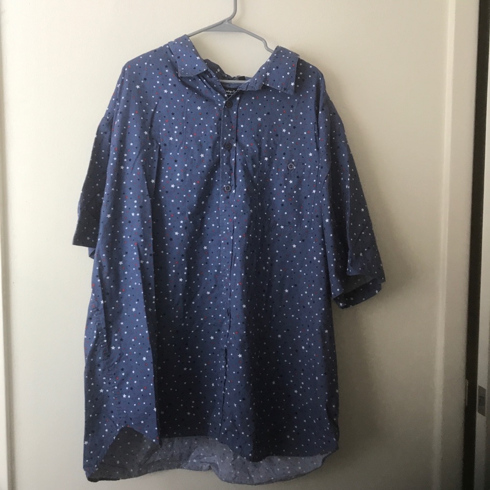 Eddie Bauer blue star patterned shirt
